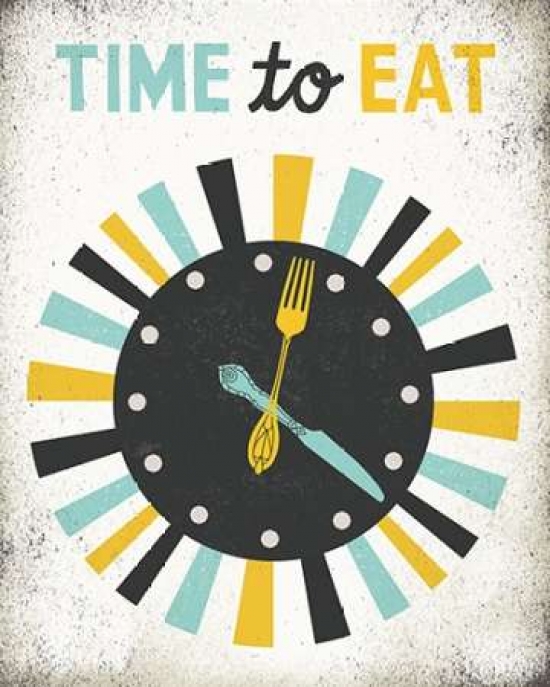 Pdx20387small Retro Diner Time To Eat Clock Poster Print By Michael Mullan, 8 X 10 - Small