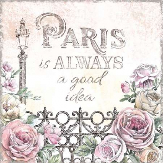 Pdx22324small Paris Roses Iv Poster Print By Beth Grove, 12 X 12 - Small