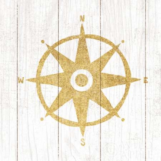 Beachscape Iv Compass Gold Neutral Poster Print By Michael Mullan, 12 X 12 - Small
