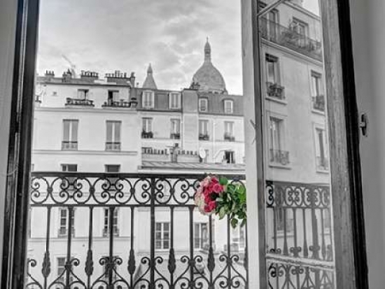 Bunch Of Flowers On Balcony Railing In An Apartment Of Montmartre Paris France Poster Print By Assaf Frank, 9 X 12 - Small