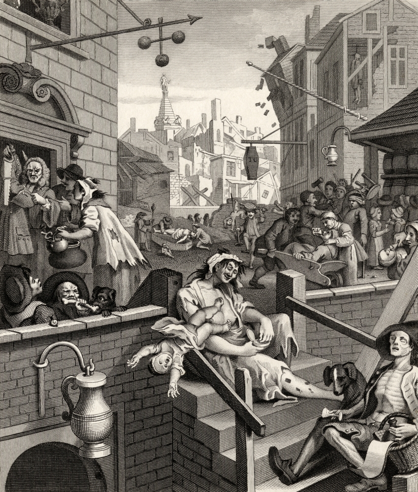 Beer Street & Gin Lane Gin Lane From The Original Design By Hogarth From The Works Of Hogarth Published London 1833 Poster Print, 13 X 15
