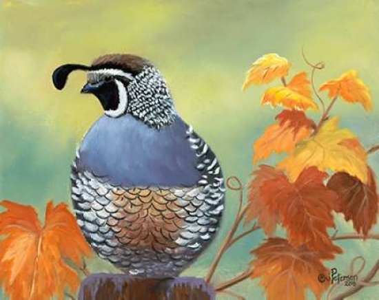 Pdxpt1103small Quail Leaves Poster Print By Julie Peterson, 10 X 12 - Small