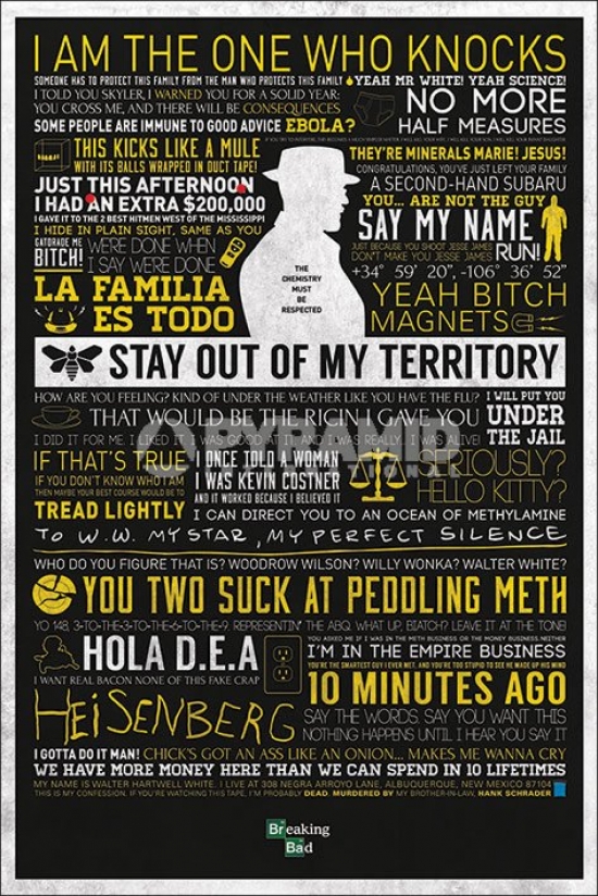 Pyramid Posters Xpe160040 Breaking Bad - Classic Quotes Poster Print By, 24 X 36