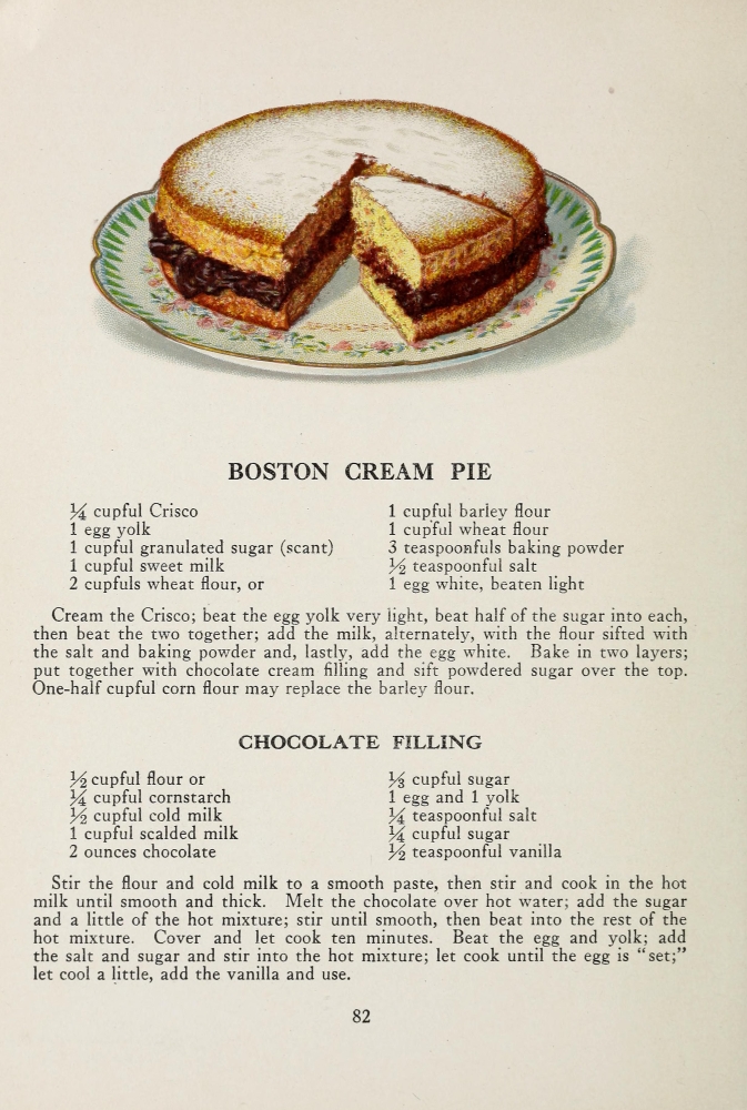 Pphpda65900 War Time Recipes 1918 Boston Cream Pie Poster Print By Janet Mckenzie Hill, 18 X 24
