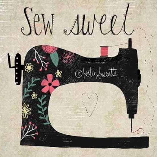 Pdxka1359small Sew Sweet Poster Print By Katie Doucette, 12 X 12 - Small