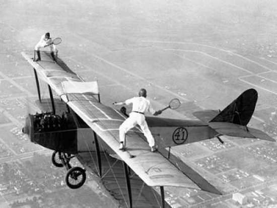 Daredevils Playing Tennis On A Biplane 1925 Poster Print By Anonymous, 11 X 14 - Small
