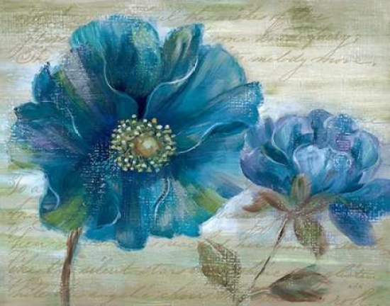 Blue Poppy Poem I Poster Print By Nan, 22 X 28 - Large