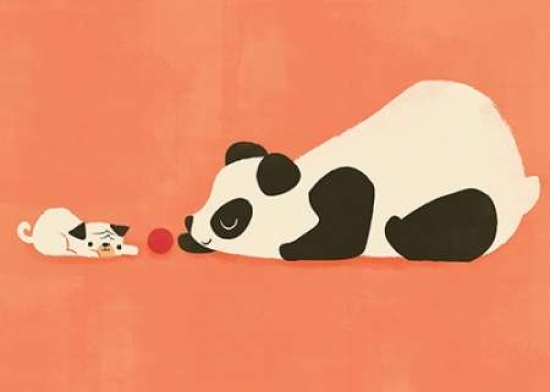 Pdxf602dsmall The Pug & The Panda Poster Print By Jay Fleck, 9 X 12 - Small
