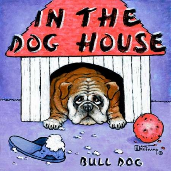Pdxk2499dsmall In The Dog House Poster Print By Janet Kruskamp, 12 X 12 - Small