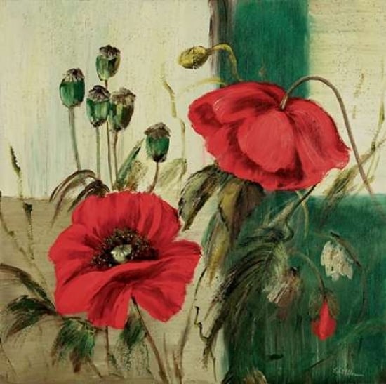 Red Poppies Composition Ii Poster Print By Katharina Schottler, 12 X 12 - Small