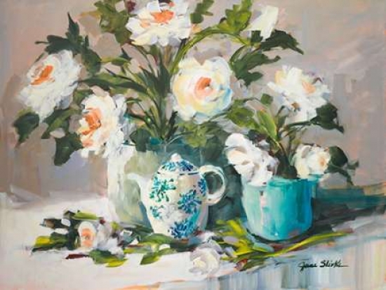 Pdx9954small White Peonies Ii Poster Print By Jane Slivka, 11 X 14 - Small