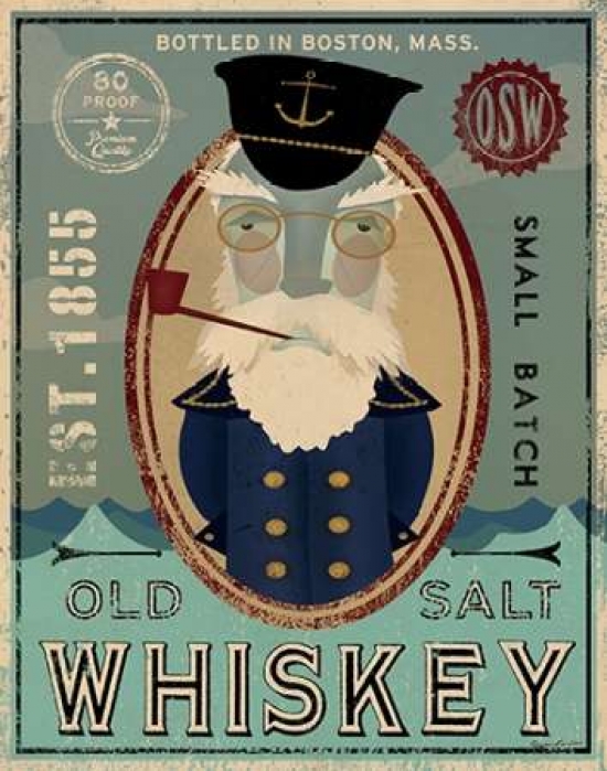 Pdx22442large Fisherman Iii Old Salt Whiskey Poster Print By Fowler Ryan, 22 X 28 - Large