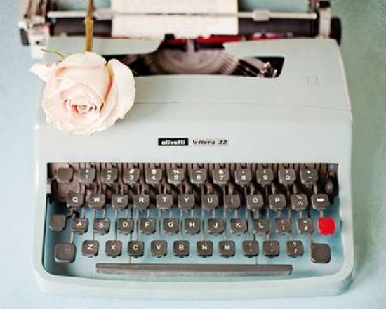 Back In Time Blue Typewriter Poster Print By Susannah Tucker Photography, 10 X 12 - Small