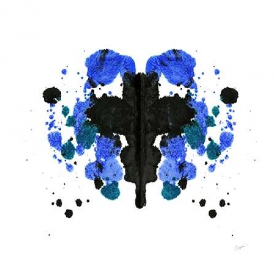 Pdx916tay1167small Ink Blot Indigo 1 Poster Print By Evangeline Taylor, 12 X 12 - Small