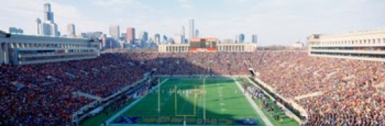 Ppi55790s High Angle View Of Spectators In A Stadium Soldier Field, Before 2003 Renovations Chicago Illinois Usa Poster Print, 18 X 6