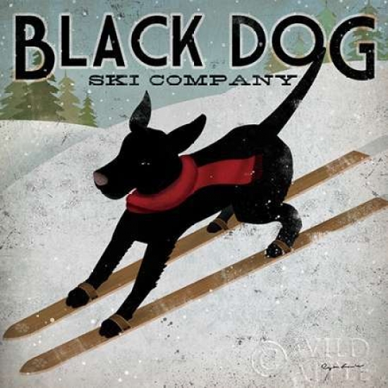 Pdx12502large Black Dog Ski Poster Print By Ryan Fowler, 24 X 24 - Large
