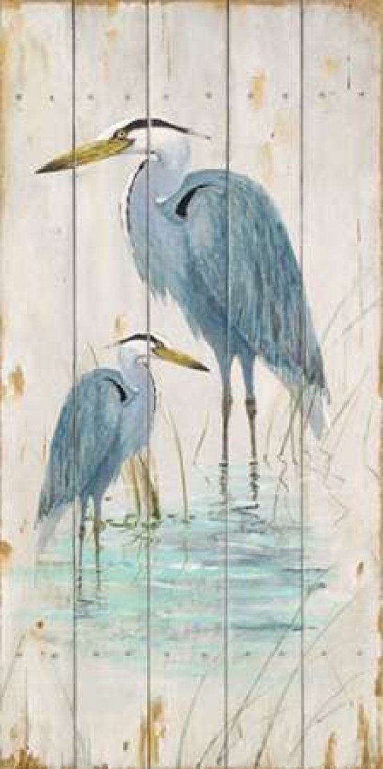 Blue Heron Duo Poster Print By Arnie Fisk, 10 X 20 - Small