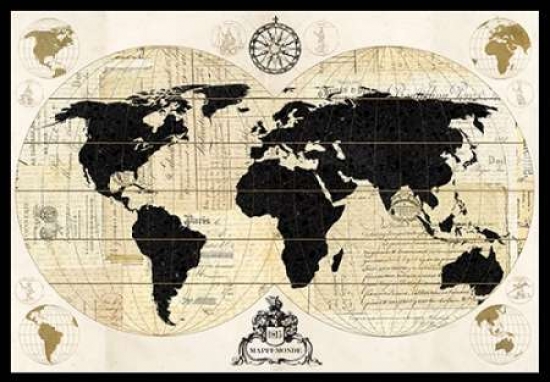Vintage World Map Poster Print By Devon Ross, 20 X 28 - Large
