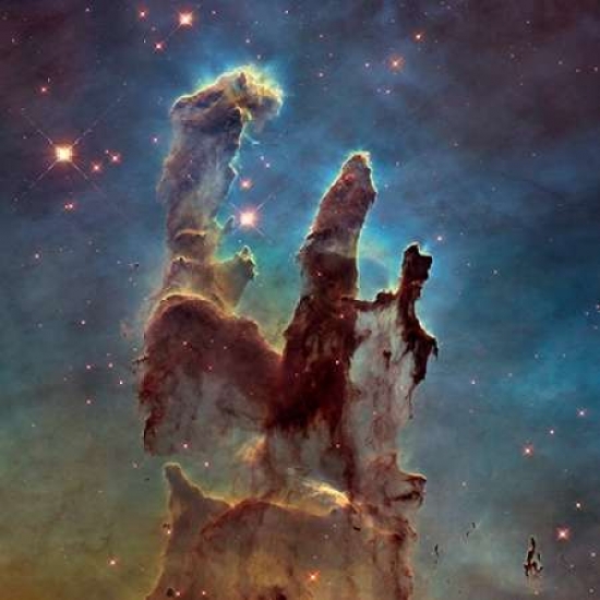 Bentley Global Arts 2014 Hubble Wfc3 & Uvis High Definition Image Of M16 - Pillars Of Creation Poster Print By Nasa, 24 X 24 - Large
