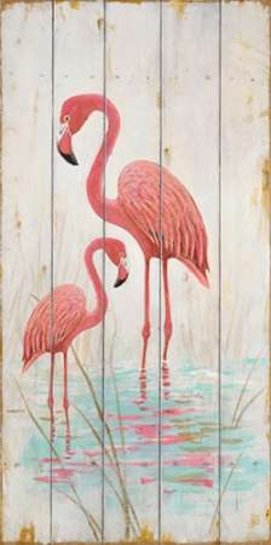 Flamingo Duo Poster Print By Arnie Fisk, 10 X 20 - Small