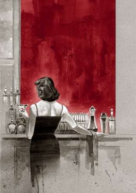 Evening Lounge Red Study Poster Print By Brent Lynch, 20 X 28 - Large