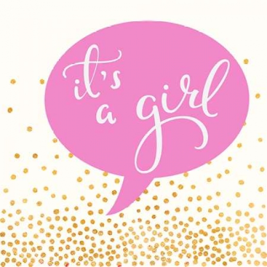 Pdx916tay1210small Its A Girl Poster Print By Evangeline Taylor, 12 X 12 - Small