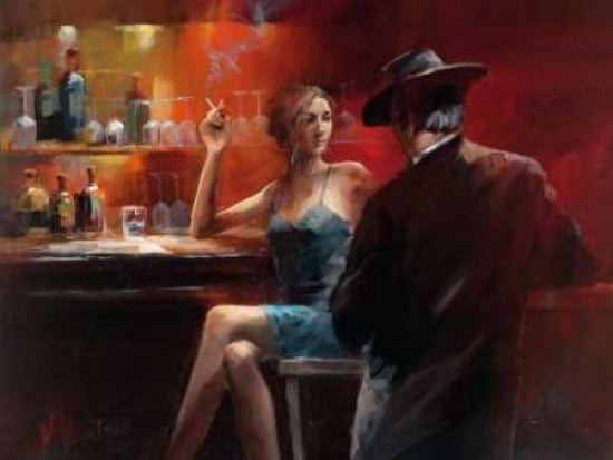 Pdxga0116305small Evening In The Bar Ii Poster Print By Willem Haenraets, 11 X 14 - Small