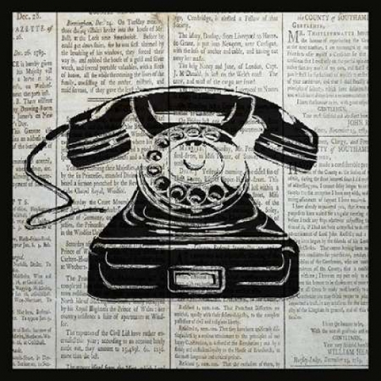 Pdxpb25971small Vintage Telephone Poster Print By Piper Ballantyne, 12 X 12 - Small