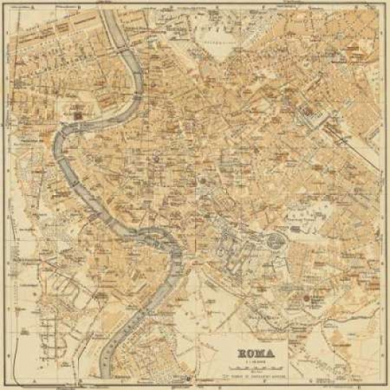 Pdxcc2422large Mapa Di Roma 1898 Poster Print By Lorenzo Fiore, 24 X 24 - Large