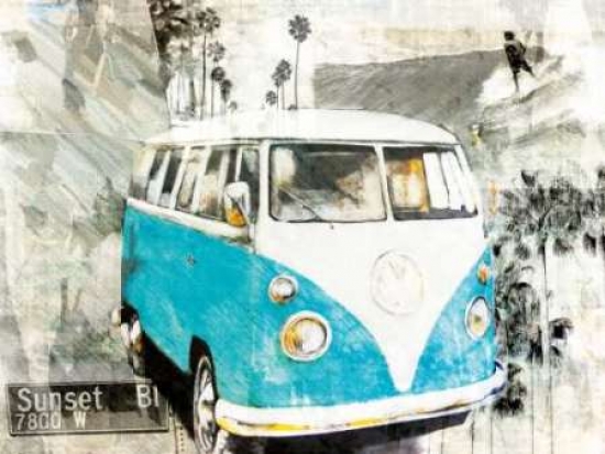 Pdx16294small Hippie Van Poster Print By Bresso Sola, 9 X 12 - Small