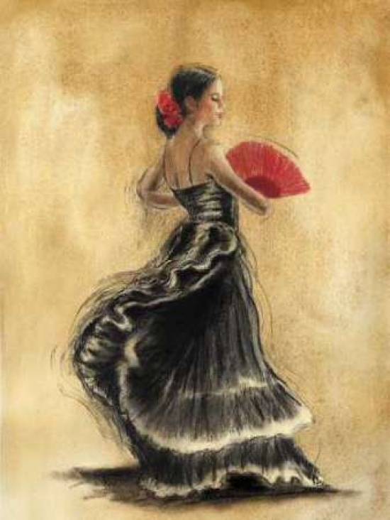 Pdx6285small Flamenco Dancer Ii Poster Print By Caroline Gold, 9 X 12 - Small