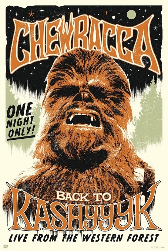 Xpe160412 Star Wars Chewbacca One Night Only Poster Print, 24 X 36
