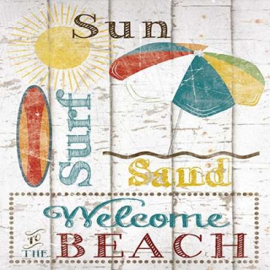 Galaxy Of Graphics Pdx14894small Sun Surf & Sand Poster Print By Katrina Craven, 12 X 12 - Small