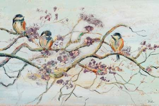Birds On Cherry Blossom Branch Poster Print By Patricia Pinto, 12 X 18 - Small