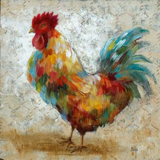Galaxy Of Graphics Pdx14921small Fancy Rooster Ii Poster Print By Nan, 12 X 12 - Small