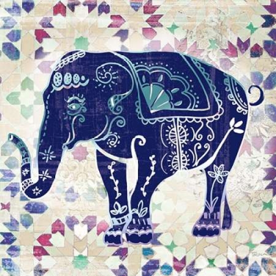 Galaxy Of Graphics Pdx17127small Painted Elephant Ii Poster Print By Katrina Craven, 12 X 12 - Small