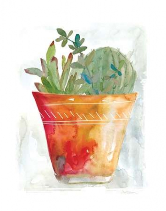 Terracotta Cactus Poster Print By Carol Robinson, 11 X 14 - Small