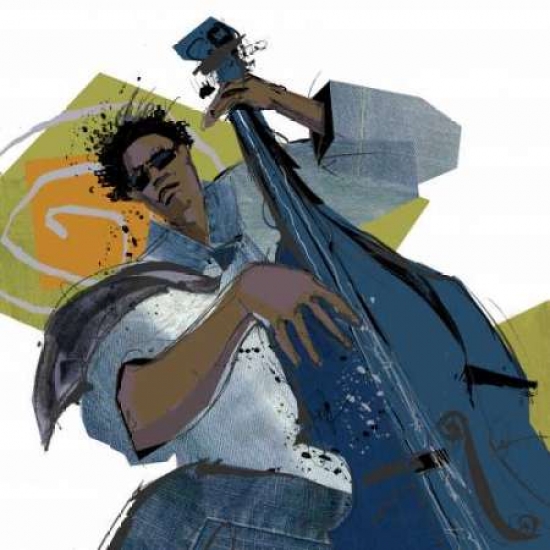 Bass Player Poster Print By Cathy Johnson, 24 X 24 - Large