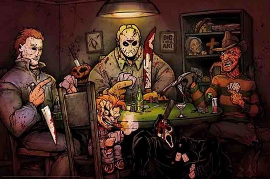 Xpe160464 Slashers Playing Cards Poster Print, 36 X 24
