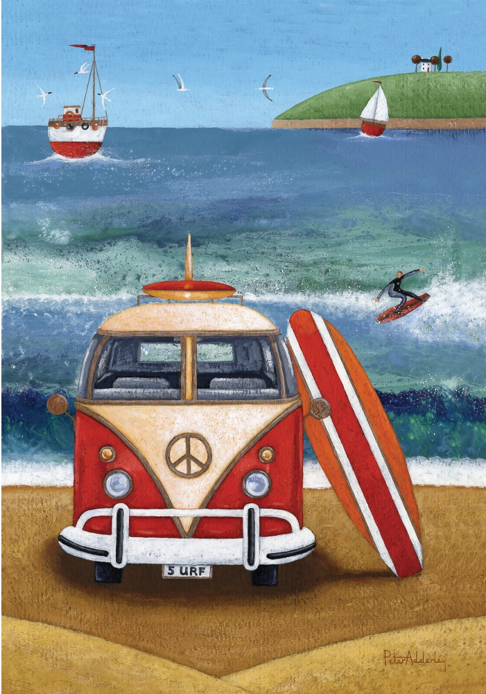 Mgl600892 Volkswagon Surfboard Poster Print By Peter Adderley, 12 X 16