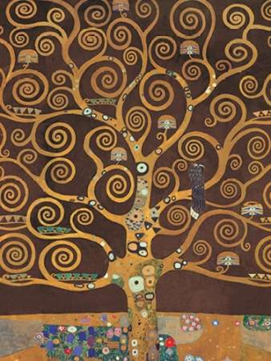 Pdx3gk1834large Tree Of Life-brown Variation Poster Print By Gustav Klimt, 22 X 28 - Large