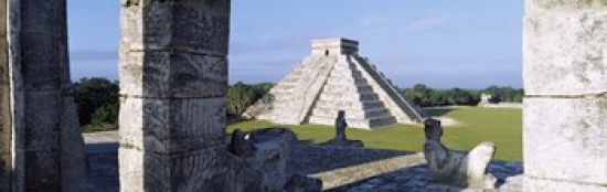 Ppi55906s Pyramid In A Field El Castillo Chichen Itza Yucatan Mexico Poster Print, 18 X 6