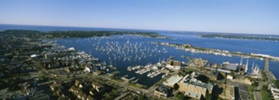 Aerial View Of A Harbor Newport Harbor Newport Rhode Island Usa Poster Print, 18 X 7