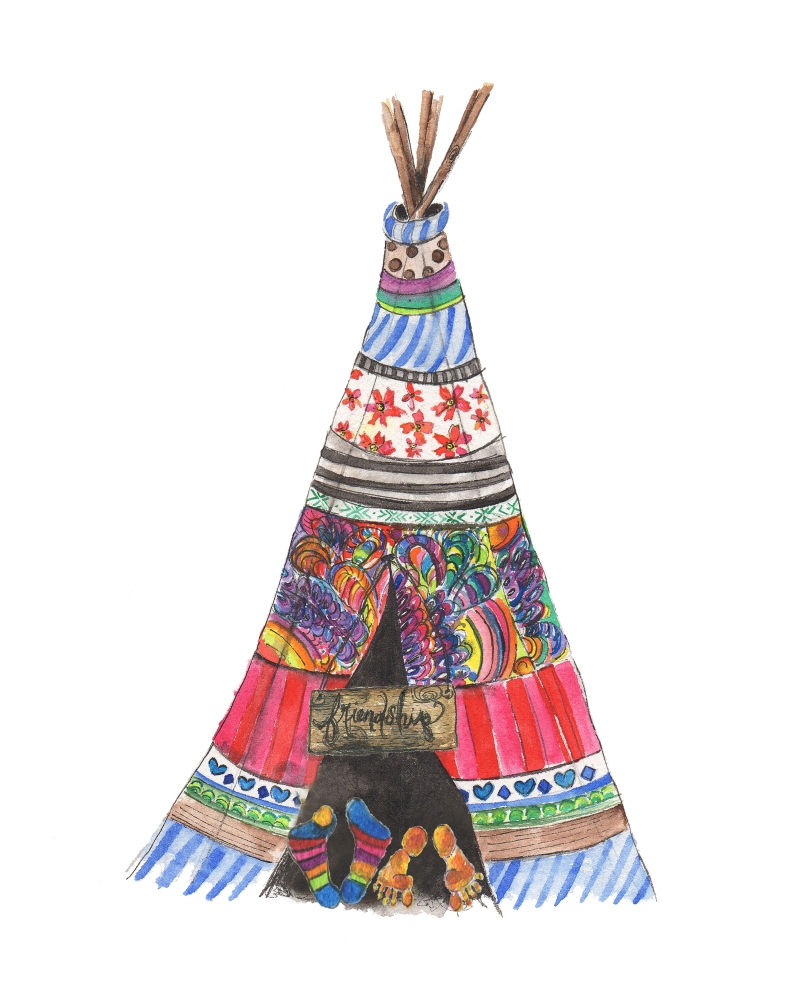 Pcd5157large Tee Pee Friendship Poster Print By Natalie Sorrentino, 16 X 20 - Large
