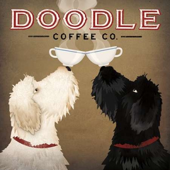 Pdx20858large Doodle Coffee Double Iv Poster Print By Ryan Fowler, 24 X 24 - Large