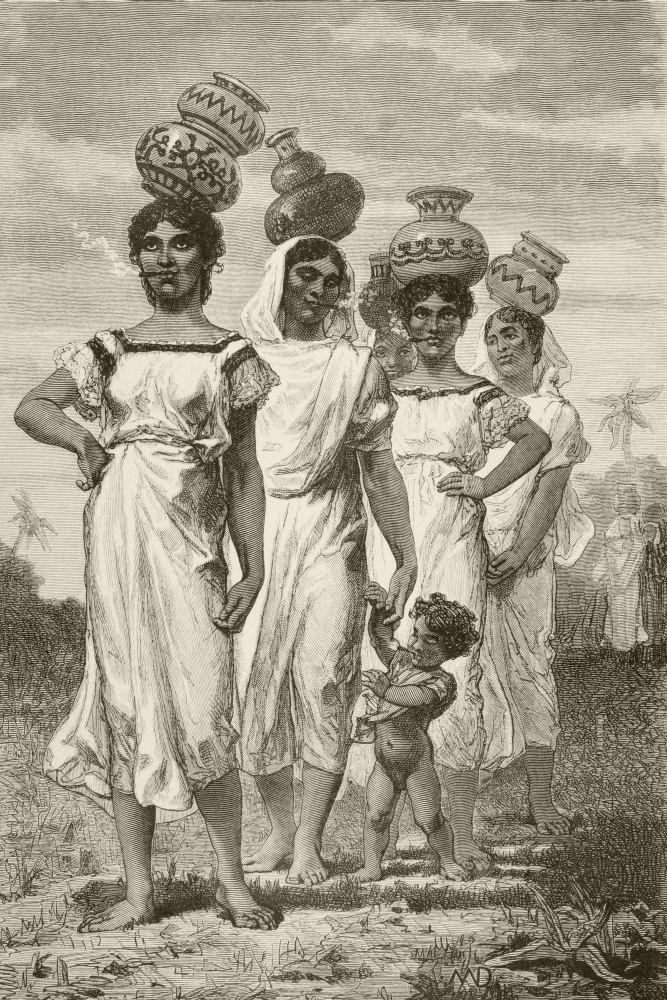 19th Century Paraguayan Country Girls From A 19th Century Illustration Poster Print, 22 X 34 - Large