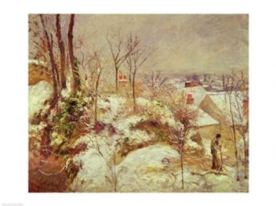 BALBAL22827LARGE Snow Scene Poster Print by Camille Pissarro - 36 x 24 in. - Large