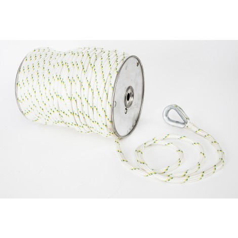 Pca-1203m2esc 10 Mm X 100 M Double Braided Polyester Rope With 2 Eye Splices & Thimbles