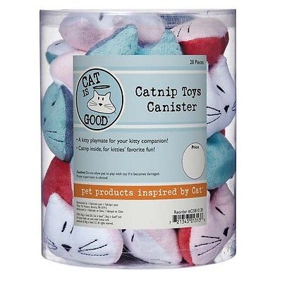 Cat Is Good Catnip Toys Canisters, 28 Piece