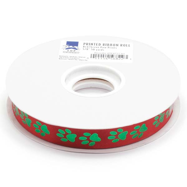 Tp Printed Ribbon Roll 50 Yards, Red & Green